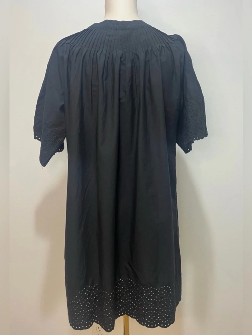 J. Crew Jolie Dress in Eyelet Cotton Poplin in Black